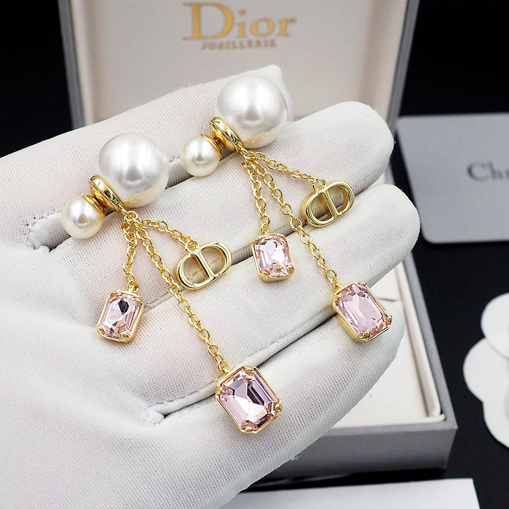 Dior Rose Gold Vintage-Inspired Earrings 028
