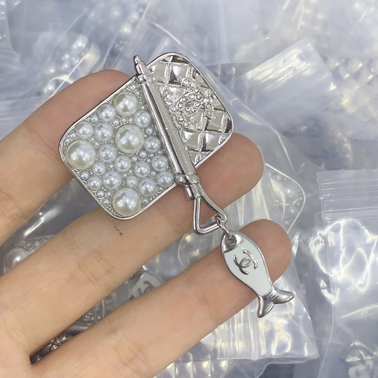 Chanel Silver Vintage-Inspired Brooch 1101