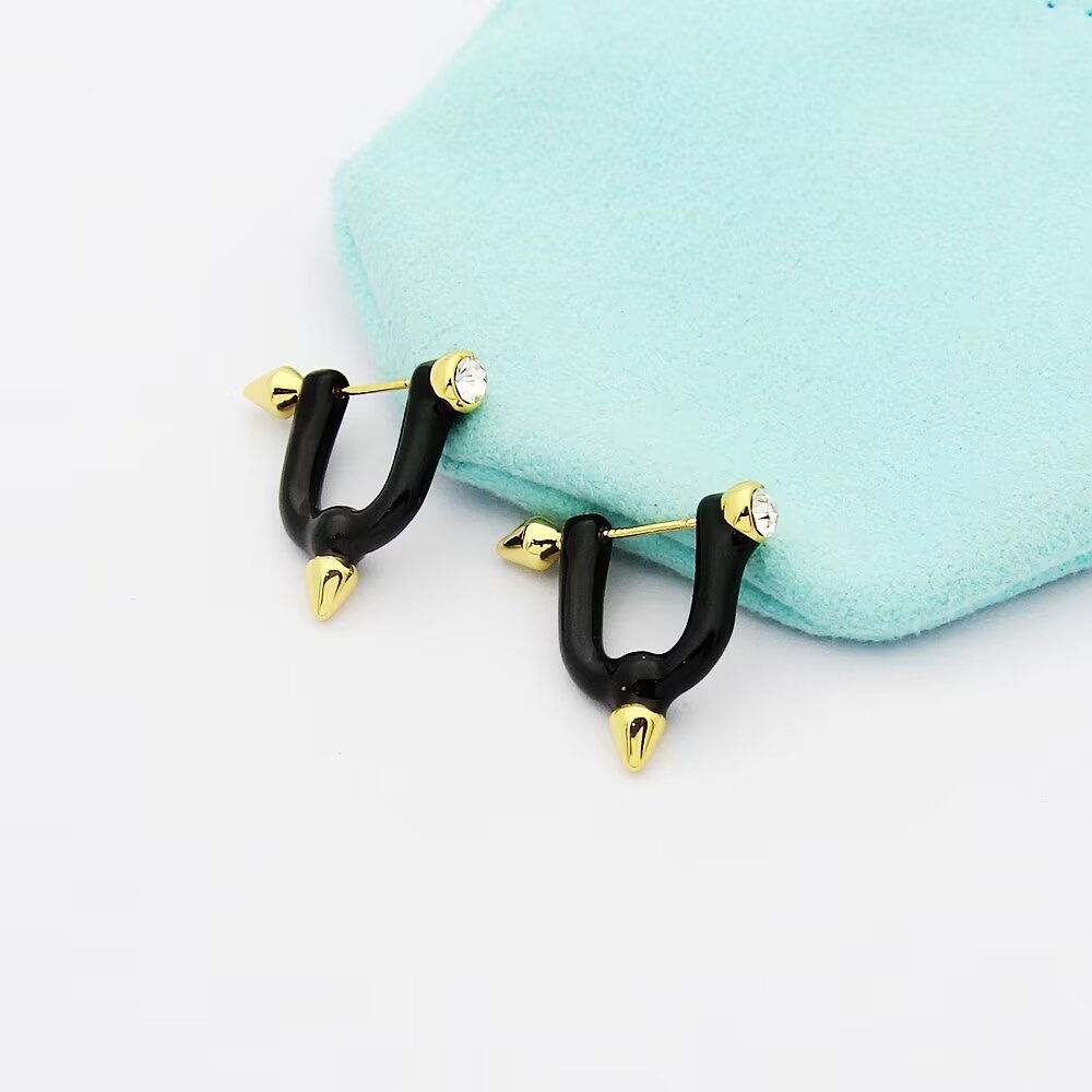 Tiffany Gold Logo-Accented Earrings 164