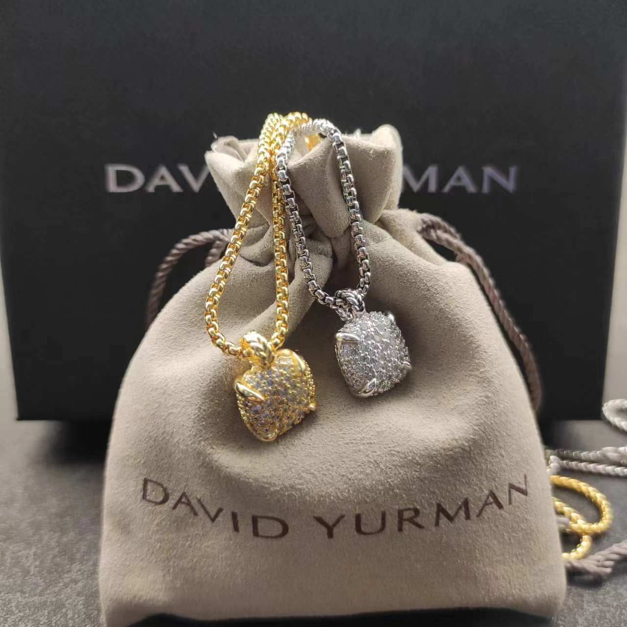 David Yurman Silver Logo-Accented Necklace 169