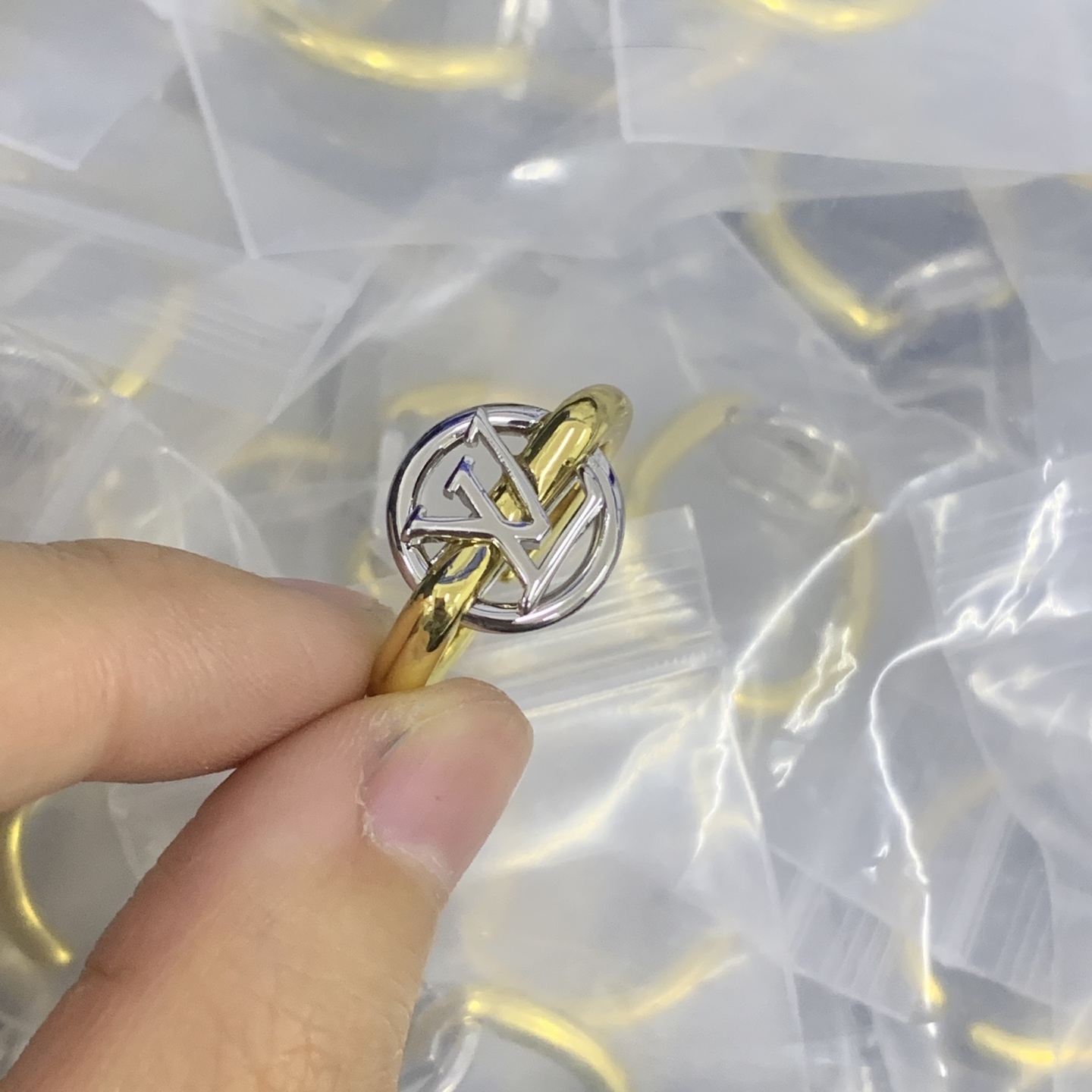 LV Rose Gold Geometric Ring 658
