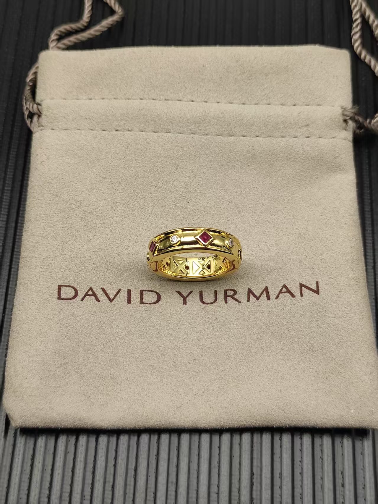 David Yurman Rose Gold Textured Ring 304
