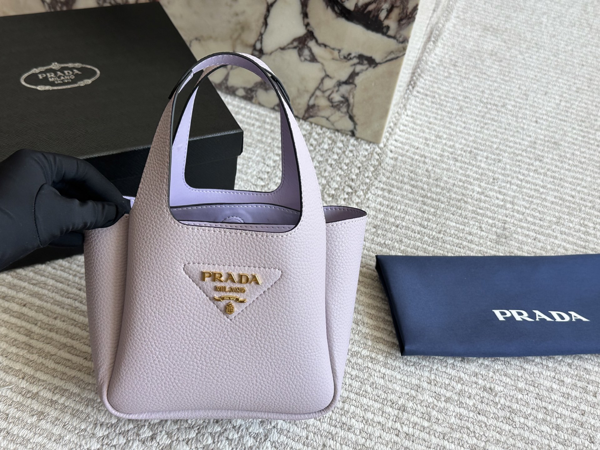 Prada Beige Logo-Accented Bag 058