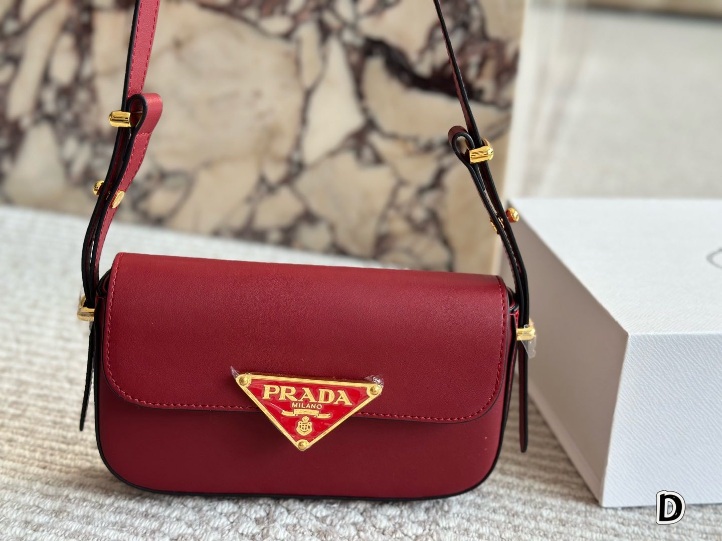 Prada Gold Logo-Accented Bag 083