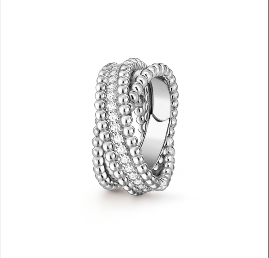 Van Cleef Rose Gold Logo-Accented Ring 016