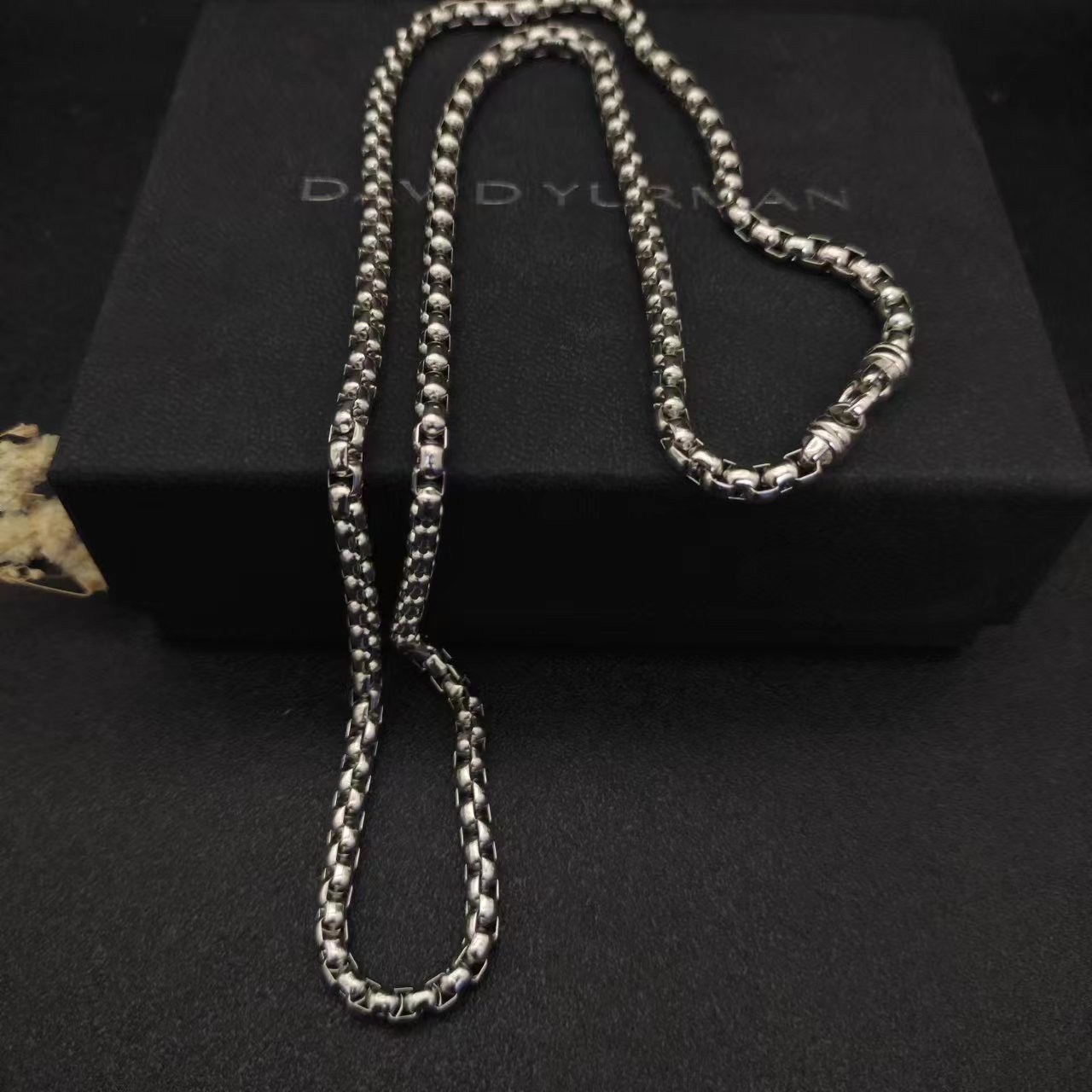 David Yurman Silver Logo-Accented Necklace 144