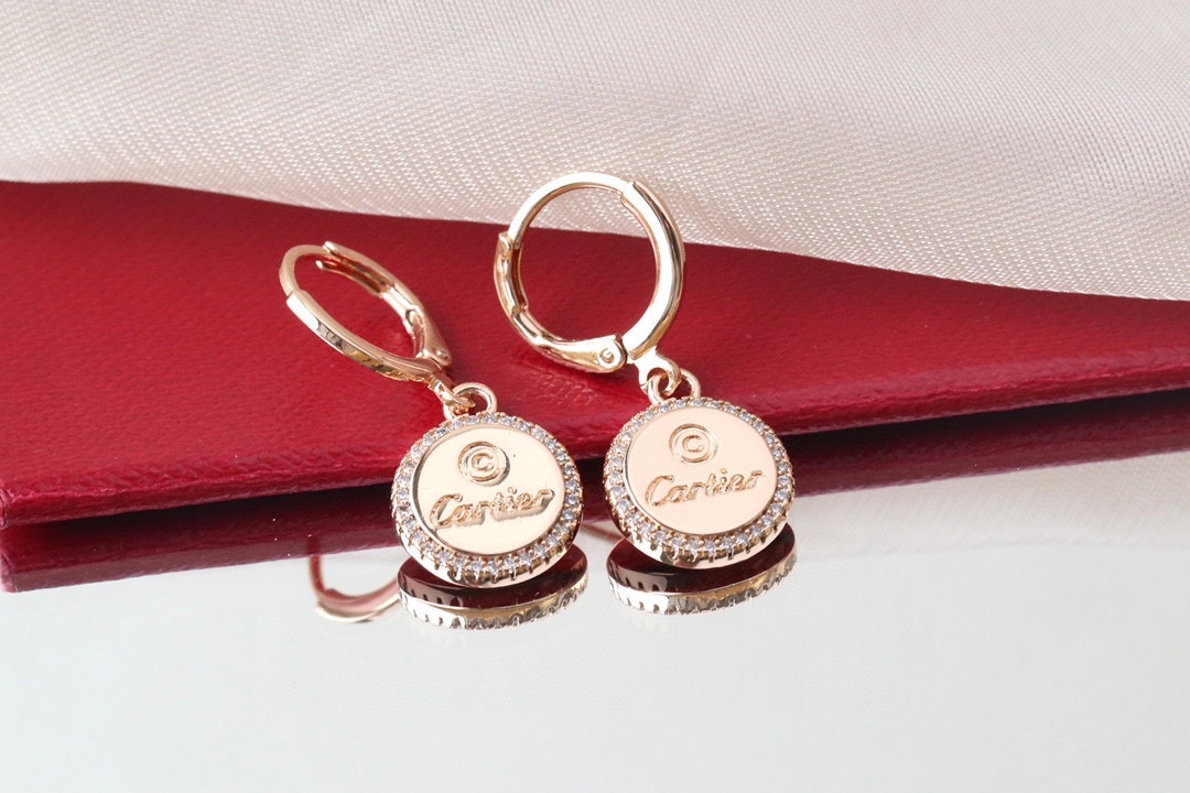 Cartier Rose Gold Vintage-Inspired Earrings 0138