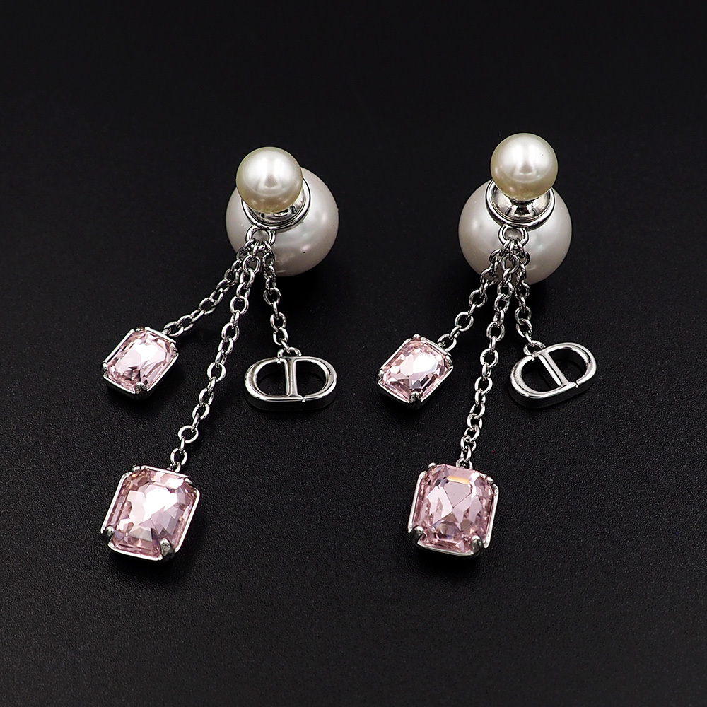 Dior Silver Logo-Accented Earrings 029