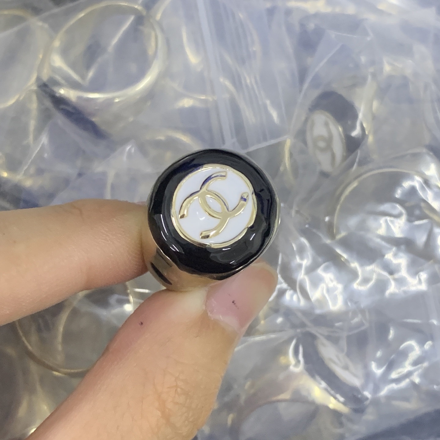 Chanel Silver Logo-Accented Ring 1069