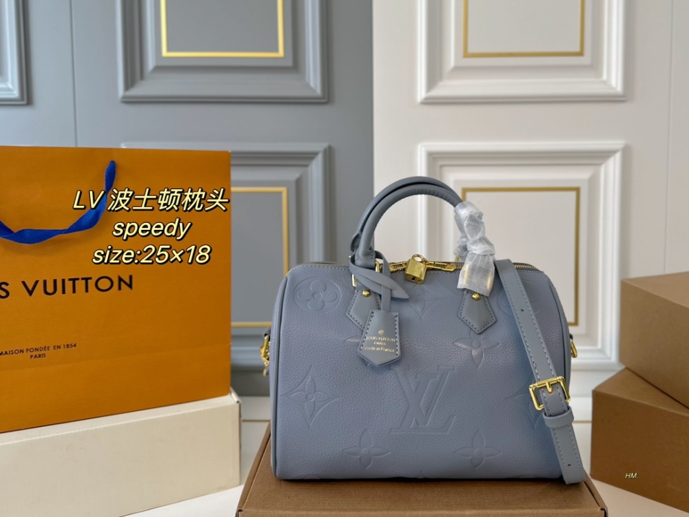 LV Bag Speedy leather Gold Logo-Accented Bag 25cm