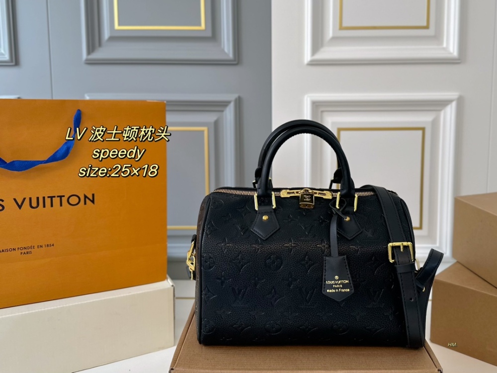 LV Bag Speedy leather Gold Logo-Accented Bag 25cm