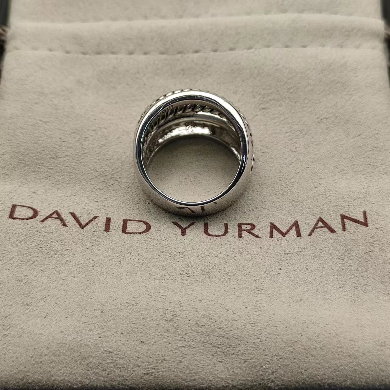 David Yurman Silver Logo-Accented Ring 288