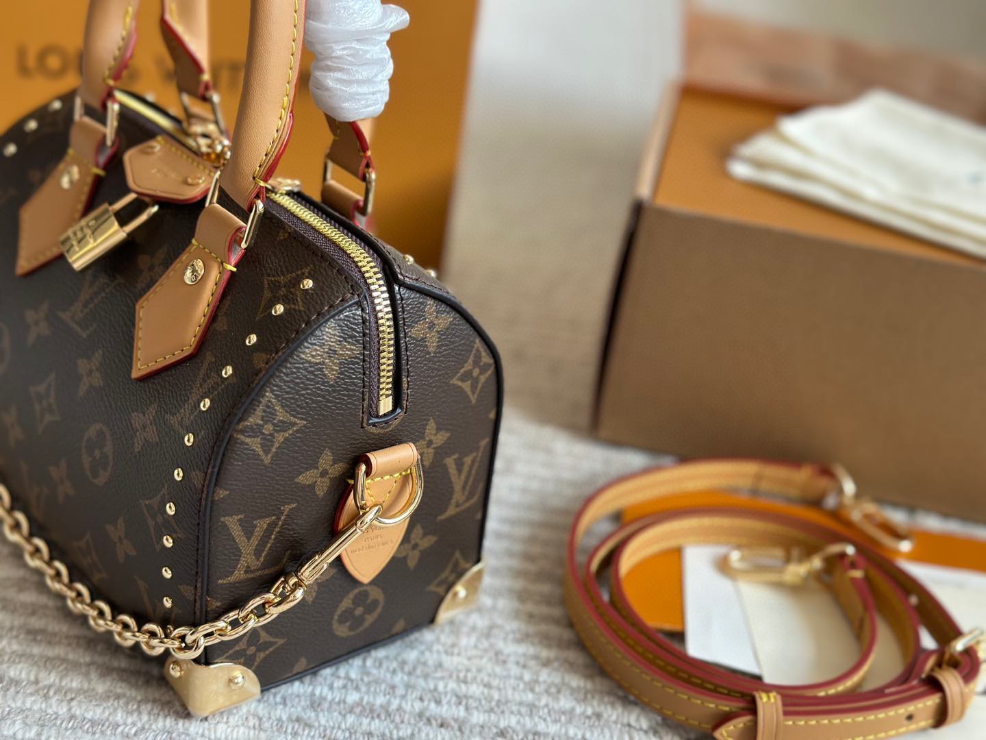 LV Rose Gold Quilted Bag 1582