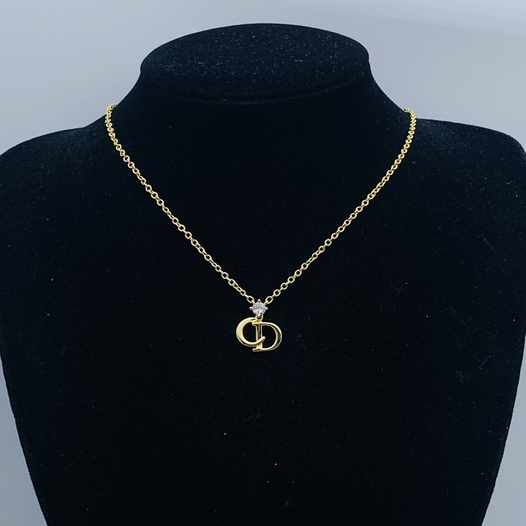 Dior Rose Gold Logo-Accented Necklace 342