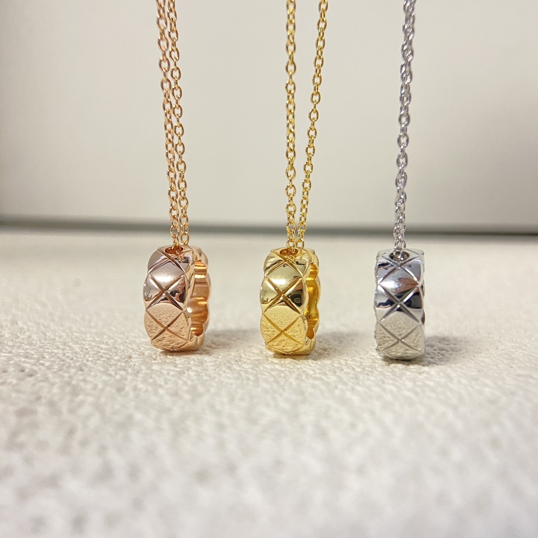 Chanel Rose Gold Logo-Accented Necklace 1038