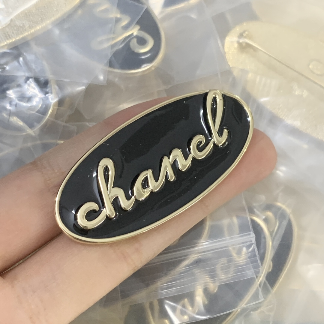 Chanel Silver Logo-Accented Brooch 1135