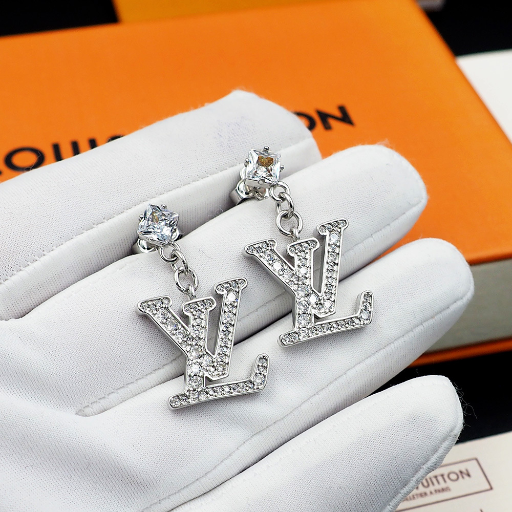 LV Gold Logo-Accented Earrings 216