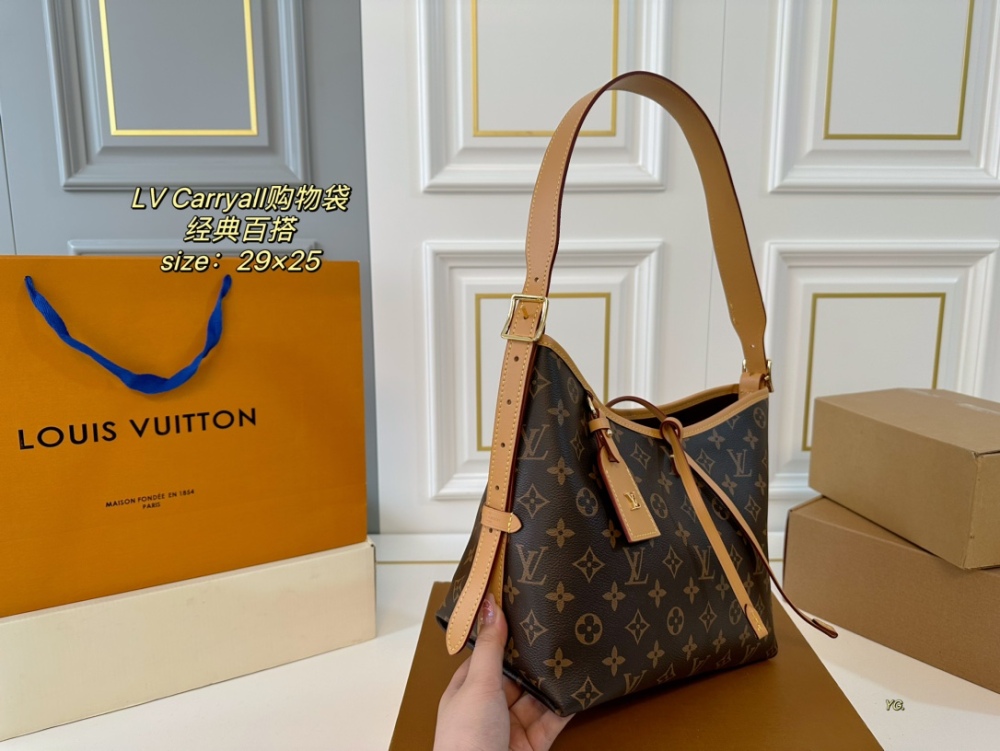 LV bag carryall leather bag 29cm