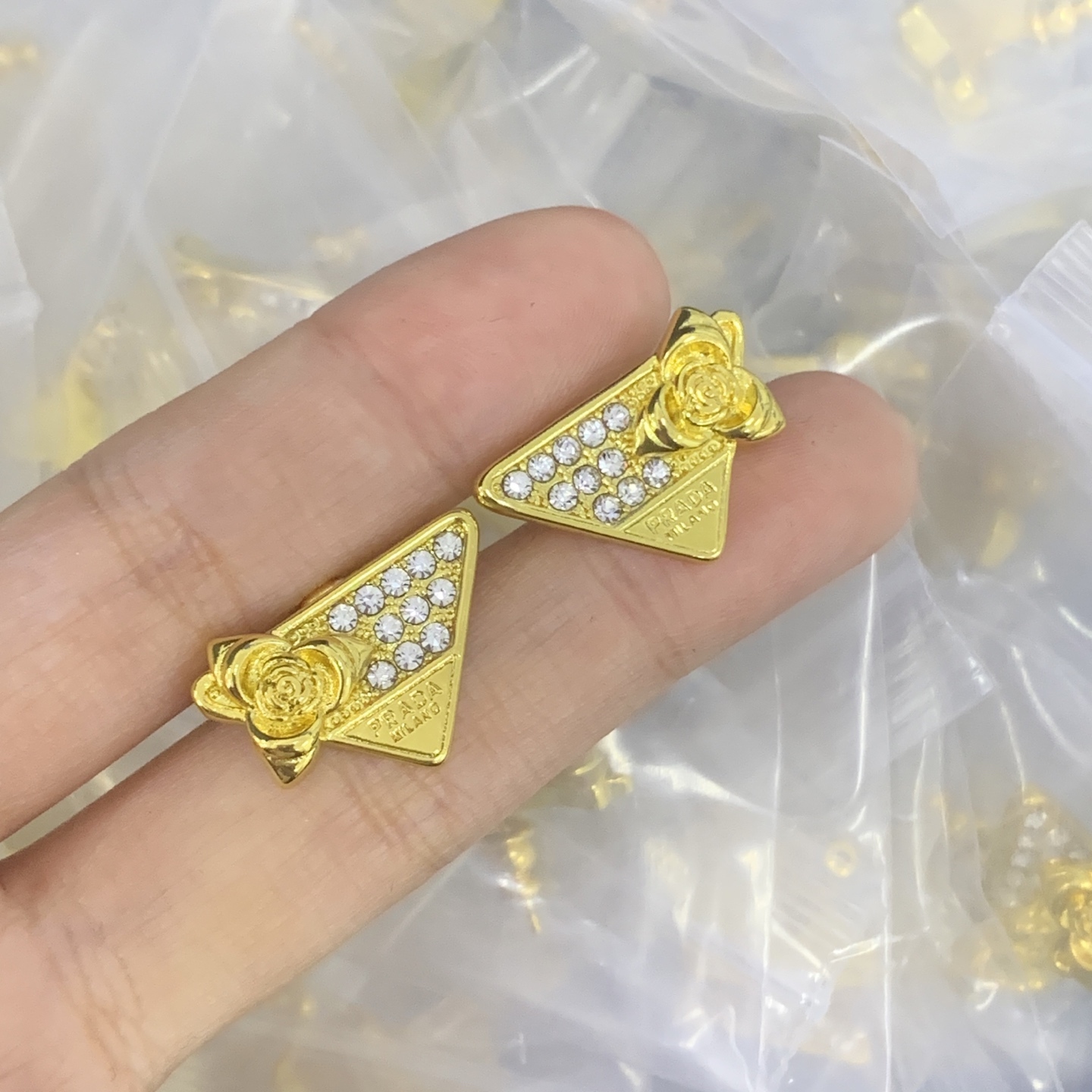 Prada Gold Delicate Earrings 121