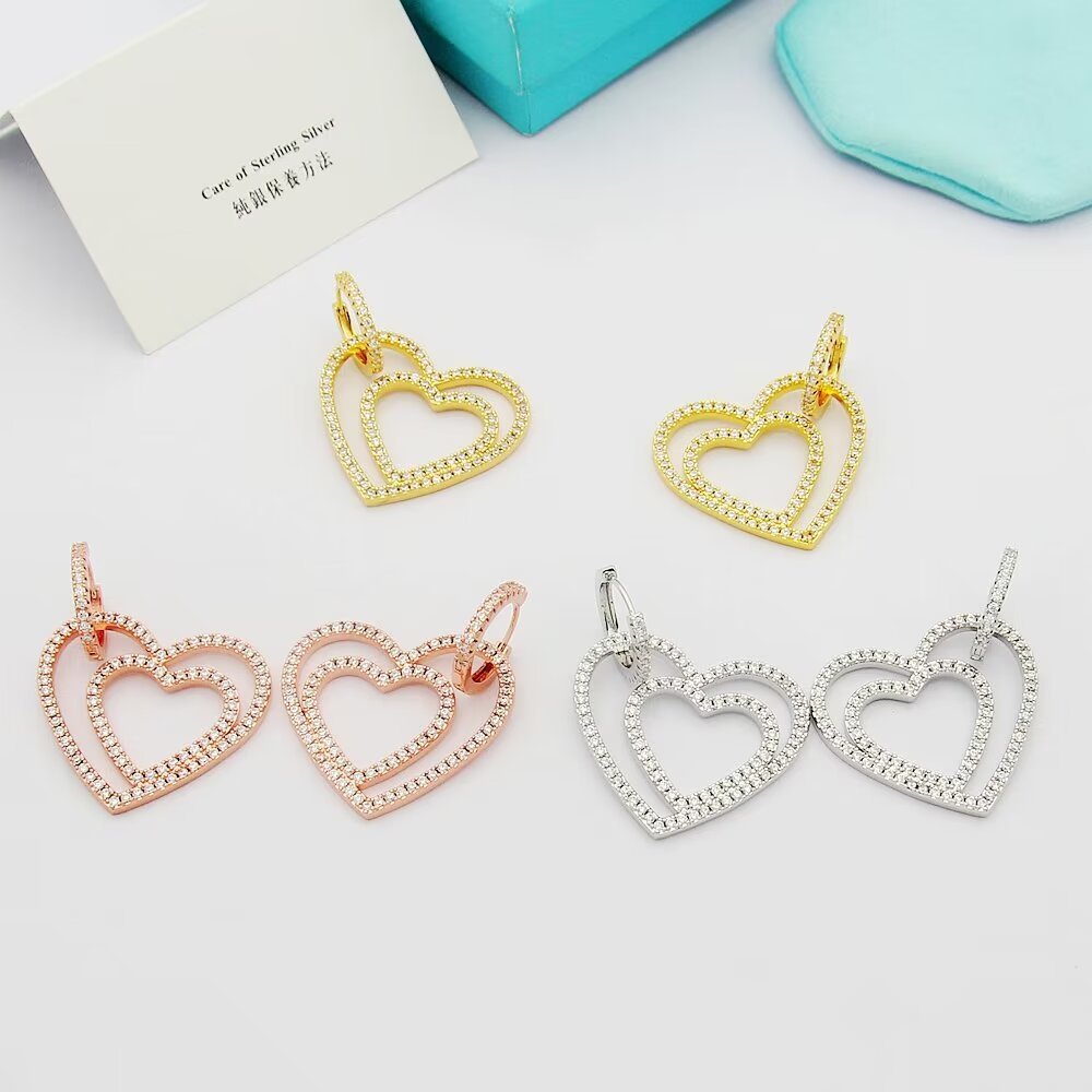 Tiffany Rose Gold Logo-Accented Earrings 238