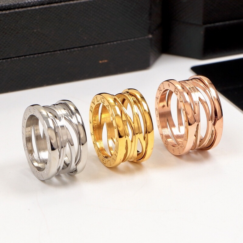 BVLGARI Silver Logo-Accented Ring 006