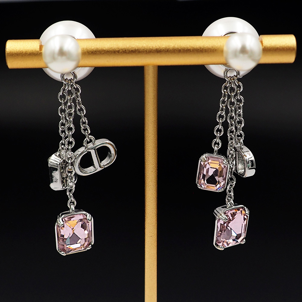 Dior Silver Logo-Accented Earrings 029