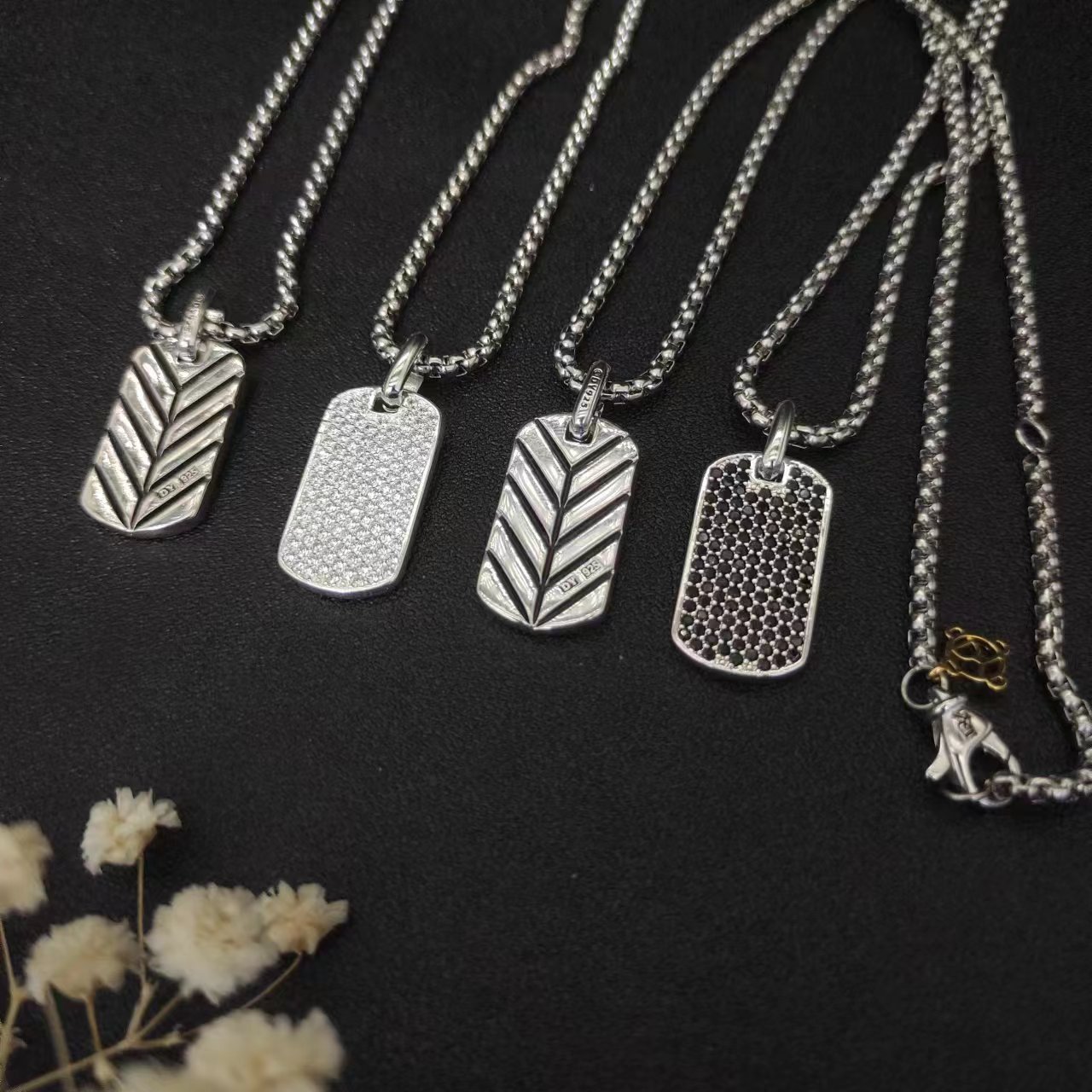 David Yurman Silver Logo-Accented Necklace 138