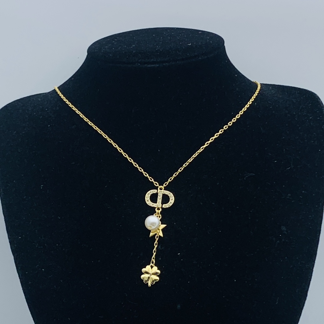 Dior Rose Gold Logo-Accented Necklace 346