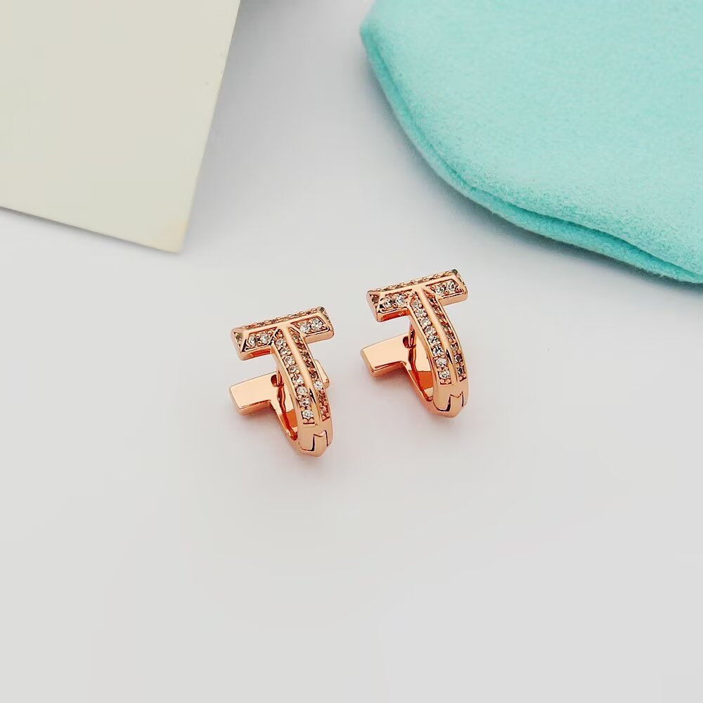 Tiffany Gold Logo-Accented Earrings 150
