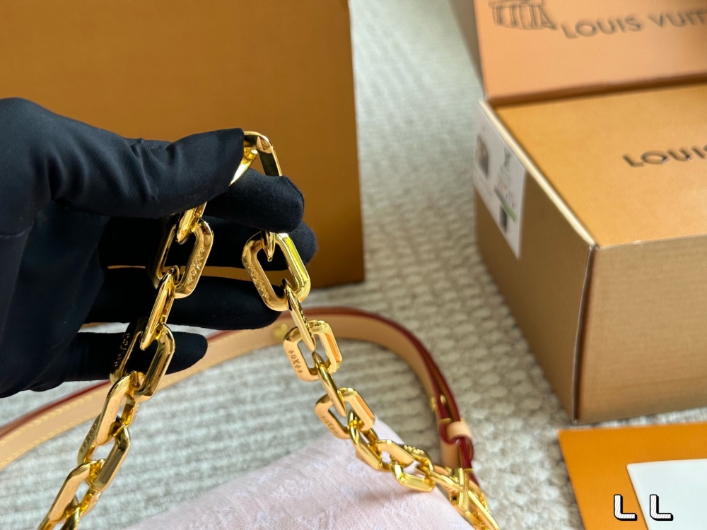 LV Rose Gold Quilted Bag 1613