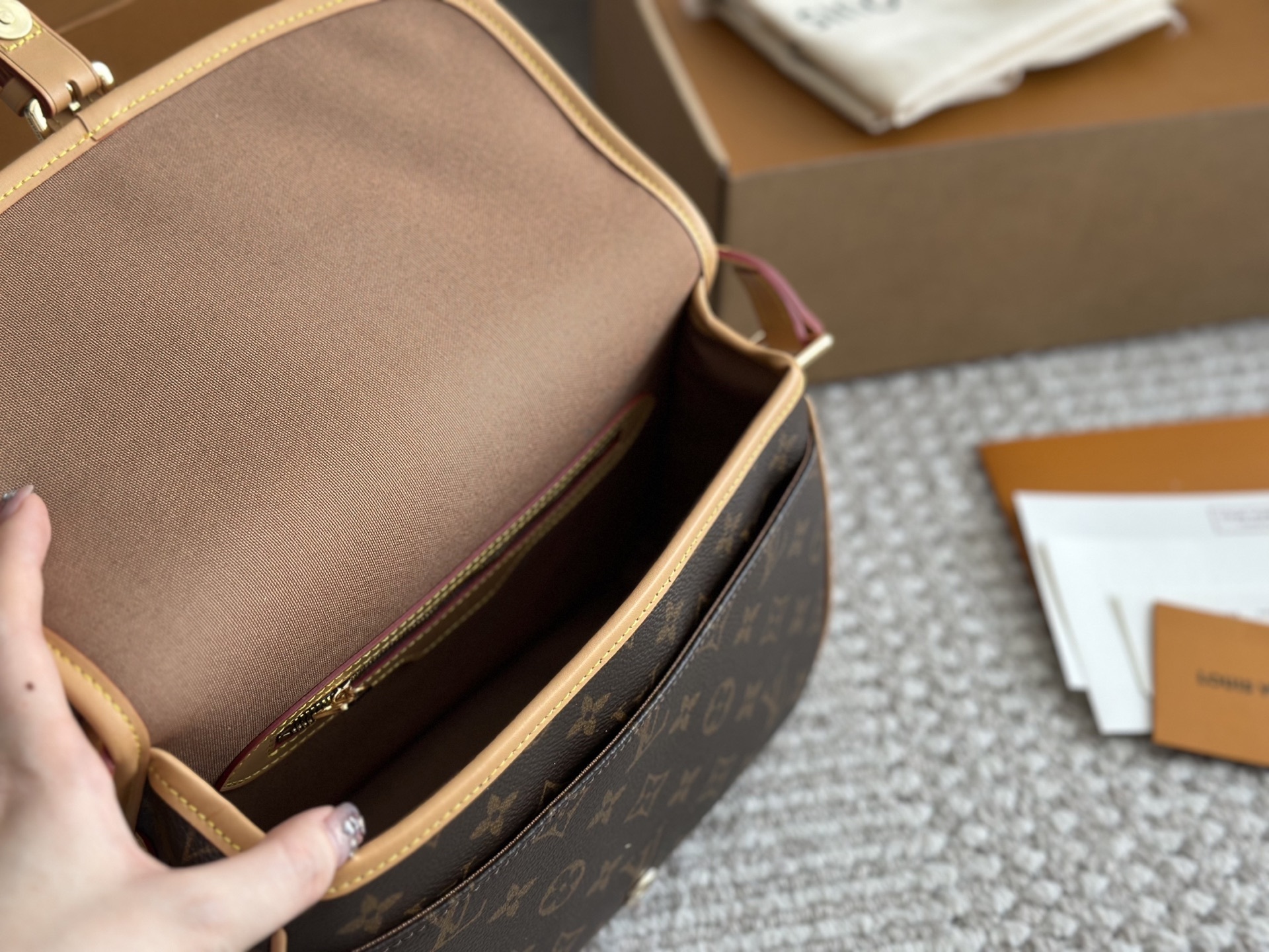 LV Rose Gold Quilted Bag 1546