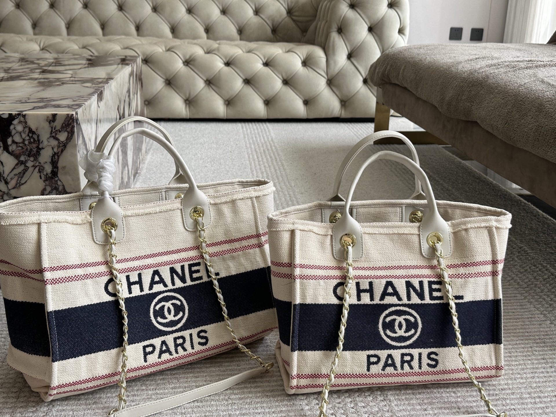 Chanel Beige Logo-Accented Bag 1391