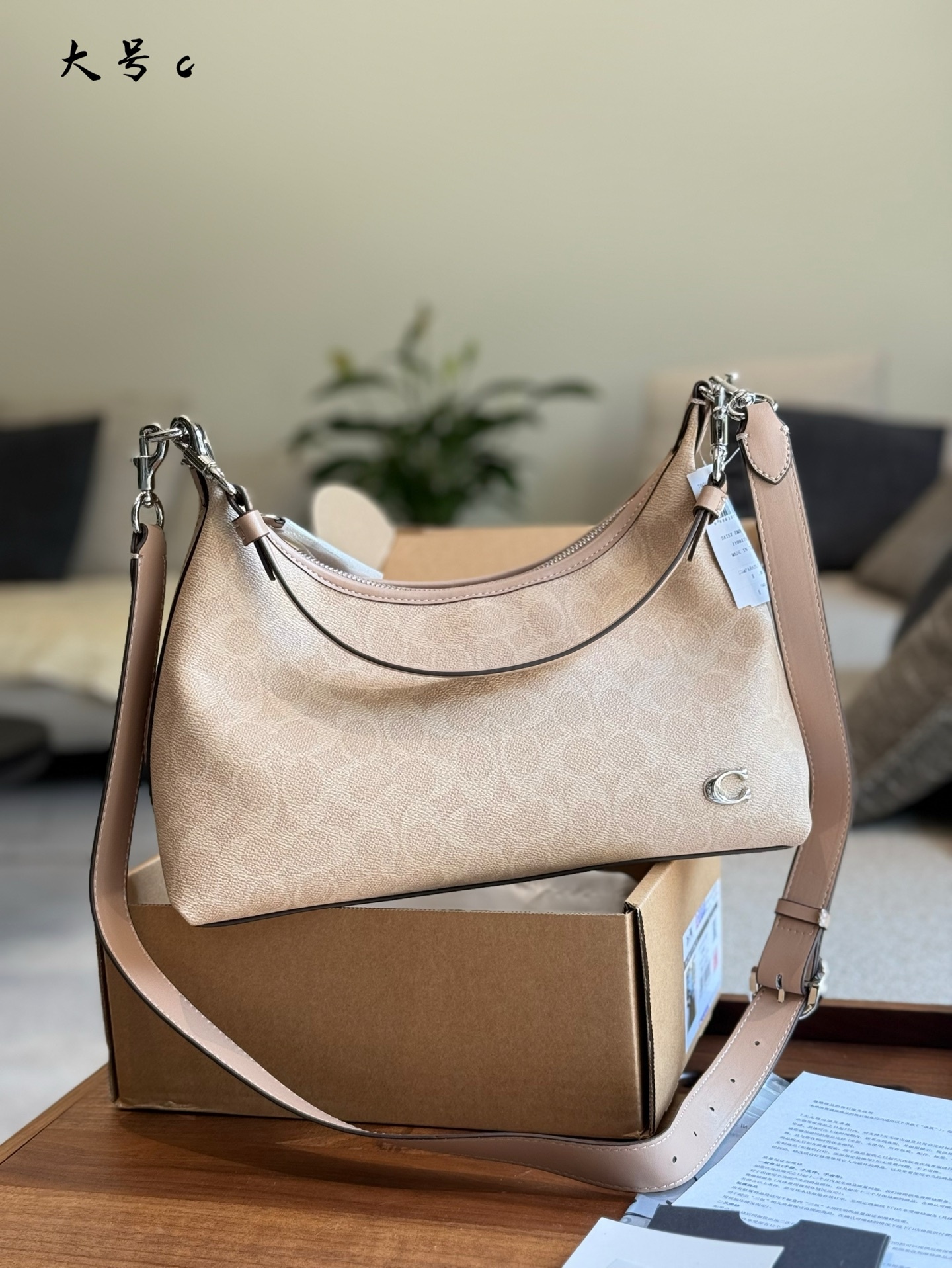Coach Beige Vintage-Inspired Bag 034