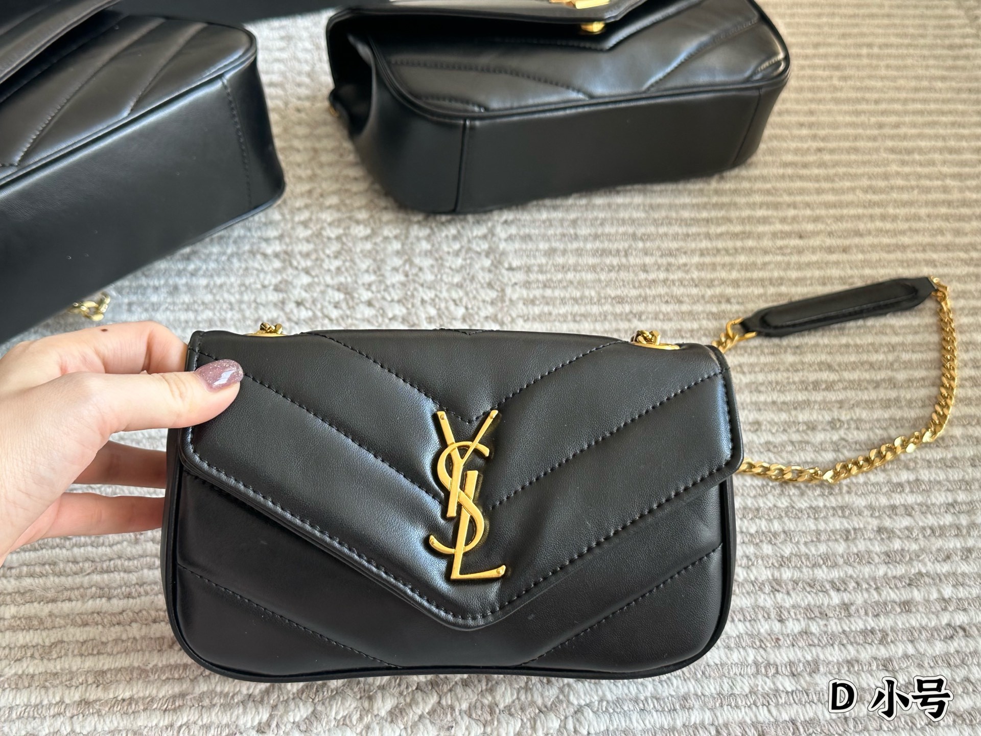 YSL Gold Logo-Accented Bag 145