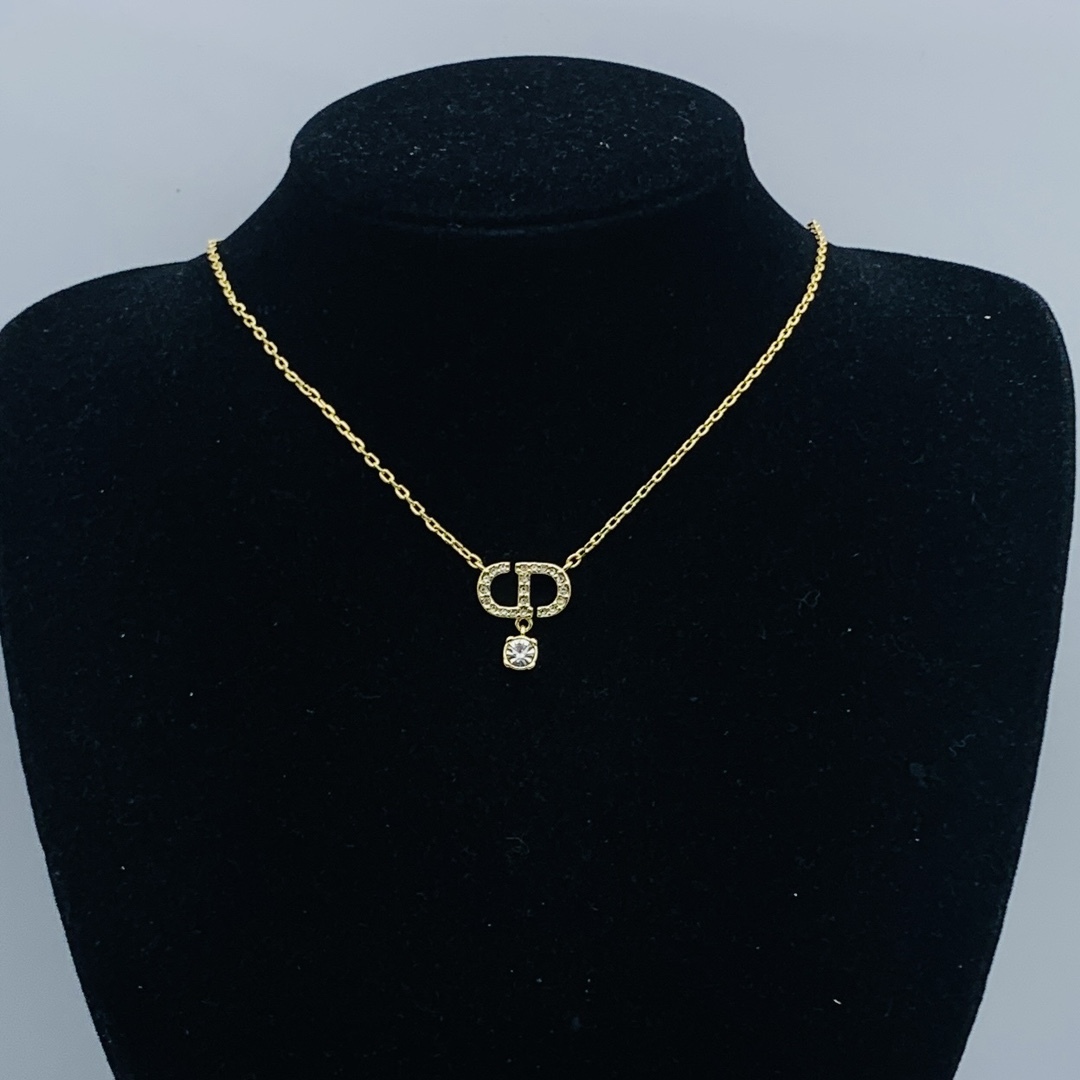 Dior Rose Gold Logo-Accented Necklace 343