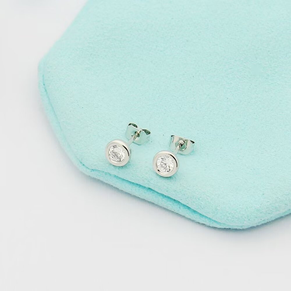 Tiffany Gold Logo-Accented Earrings 018