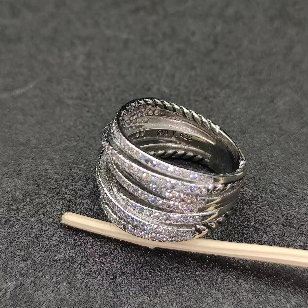 David Yurman Silver Logo-Accented Ring 267