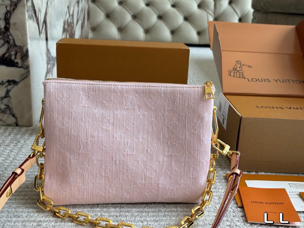 LV Rose Gold Quilted Bag 1613