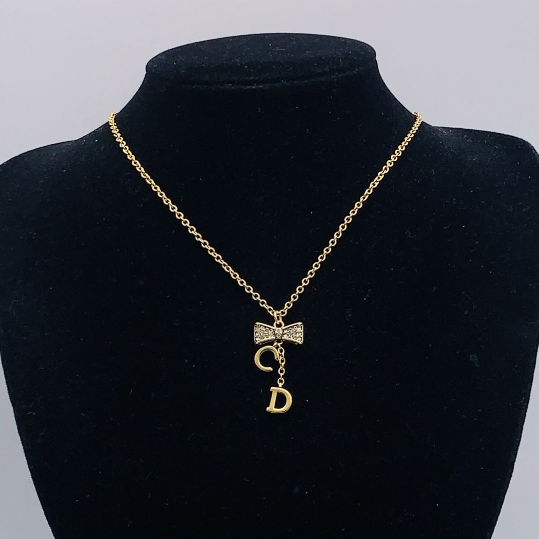 Dior Rose Gold Logo-Accented Necklace 357