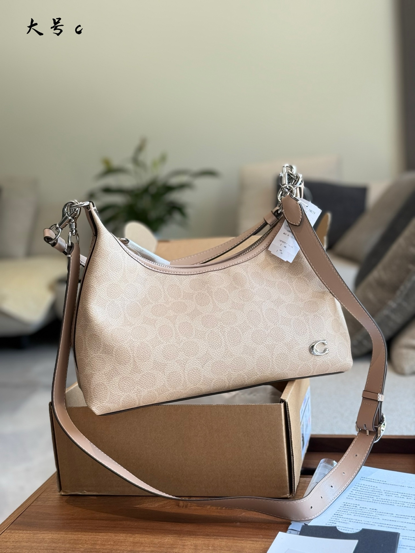 Coach Beige Vintage-Inspired Bag 034