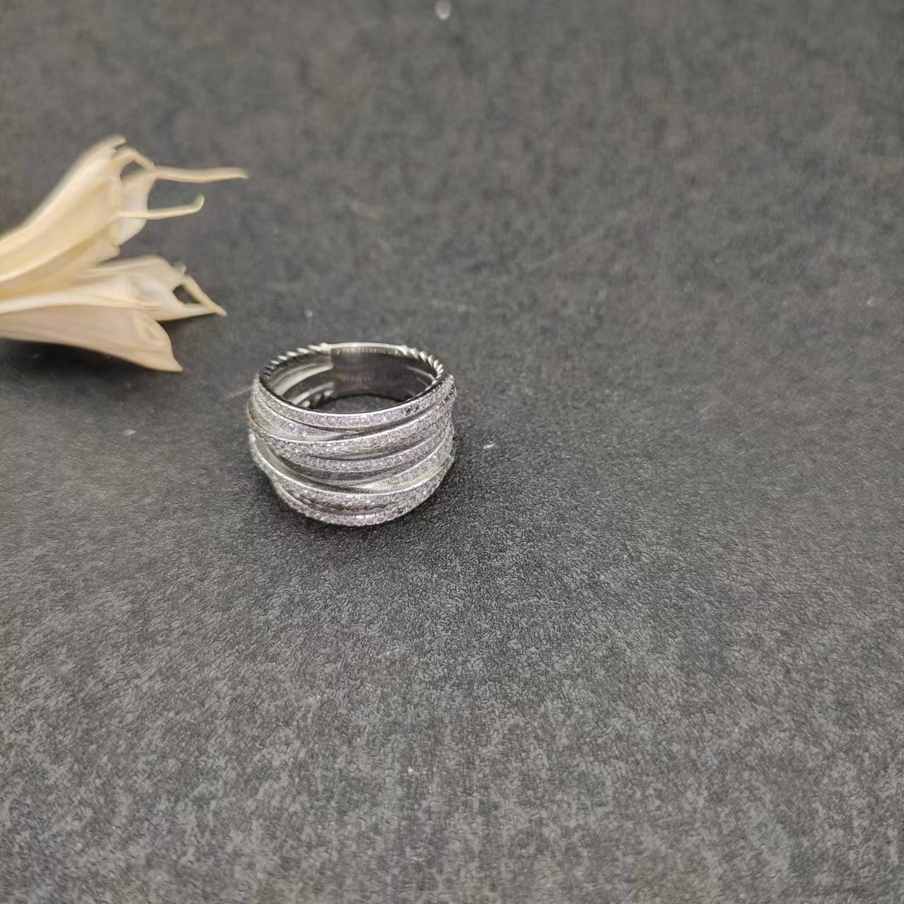 David Yurman Silver Logo-Accented Ring 267