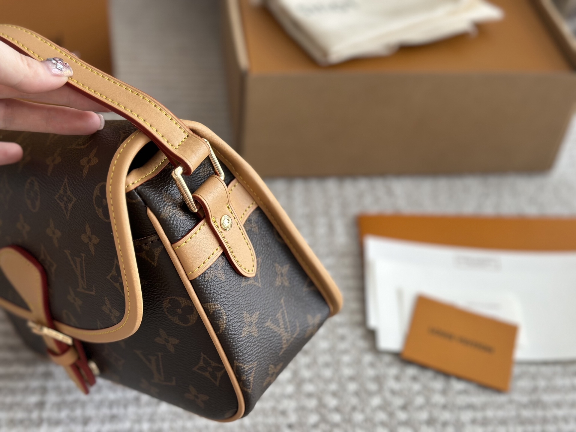 LV Rose Gold Quilted Bag 1546