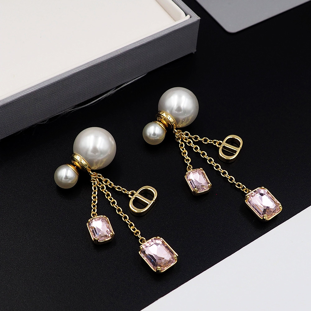 Dior Rose Gold Vintage-Inspired Earrings 028