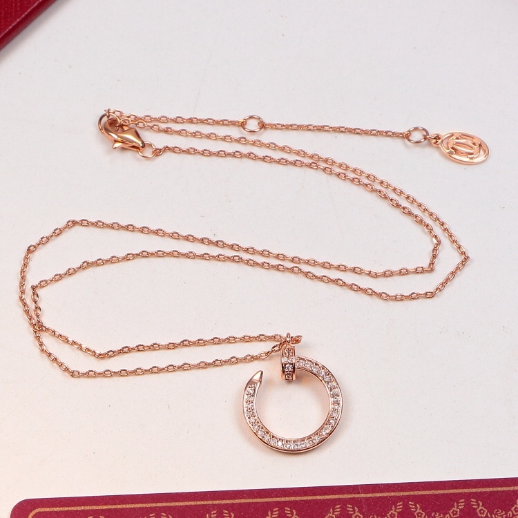 Cartier nail Rose Gold Logo-Accented Necklace 01