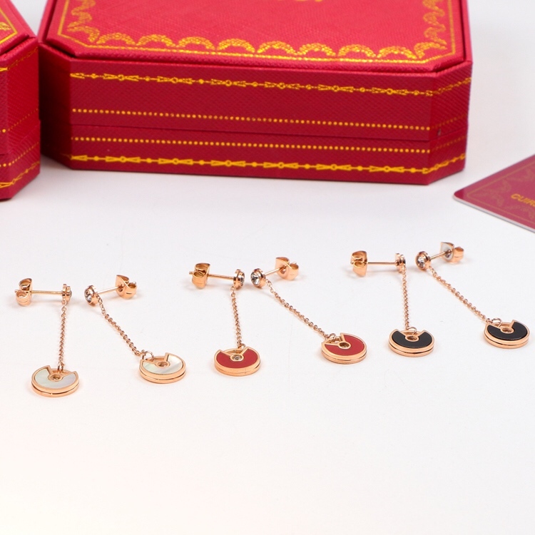 Cartier amulet Rose Gold Logo-Accented Earrings 001