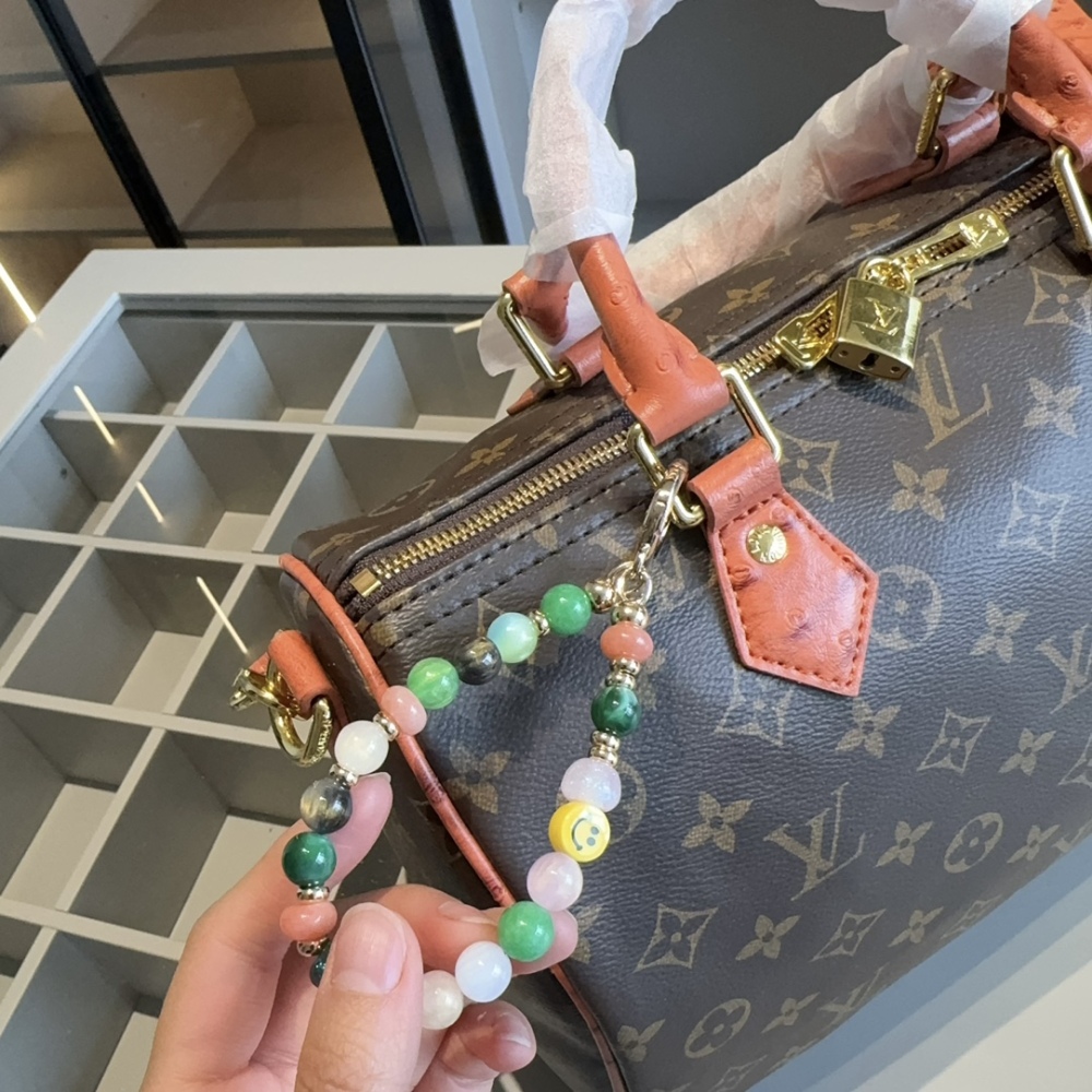 LV Rose Gold Quilted Bag Speedy leather Speedy Soft 30 Dark
