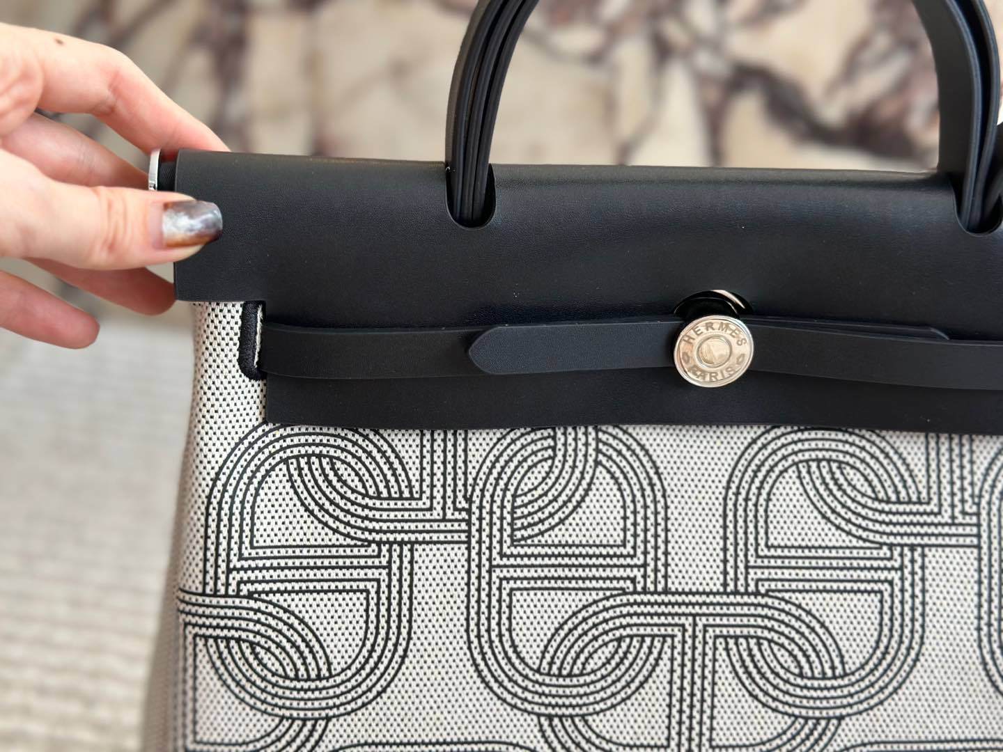 Hermes h herbag Silver Quilted Bag 289
