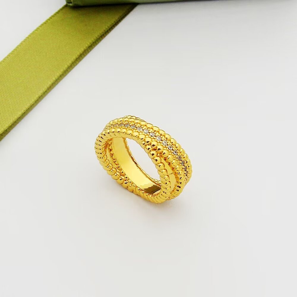 Van Cleef Rose Gold Logo-Accented Ring 016