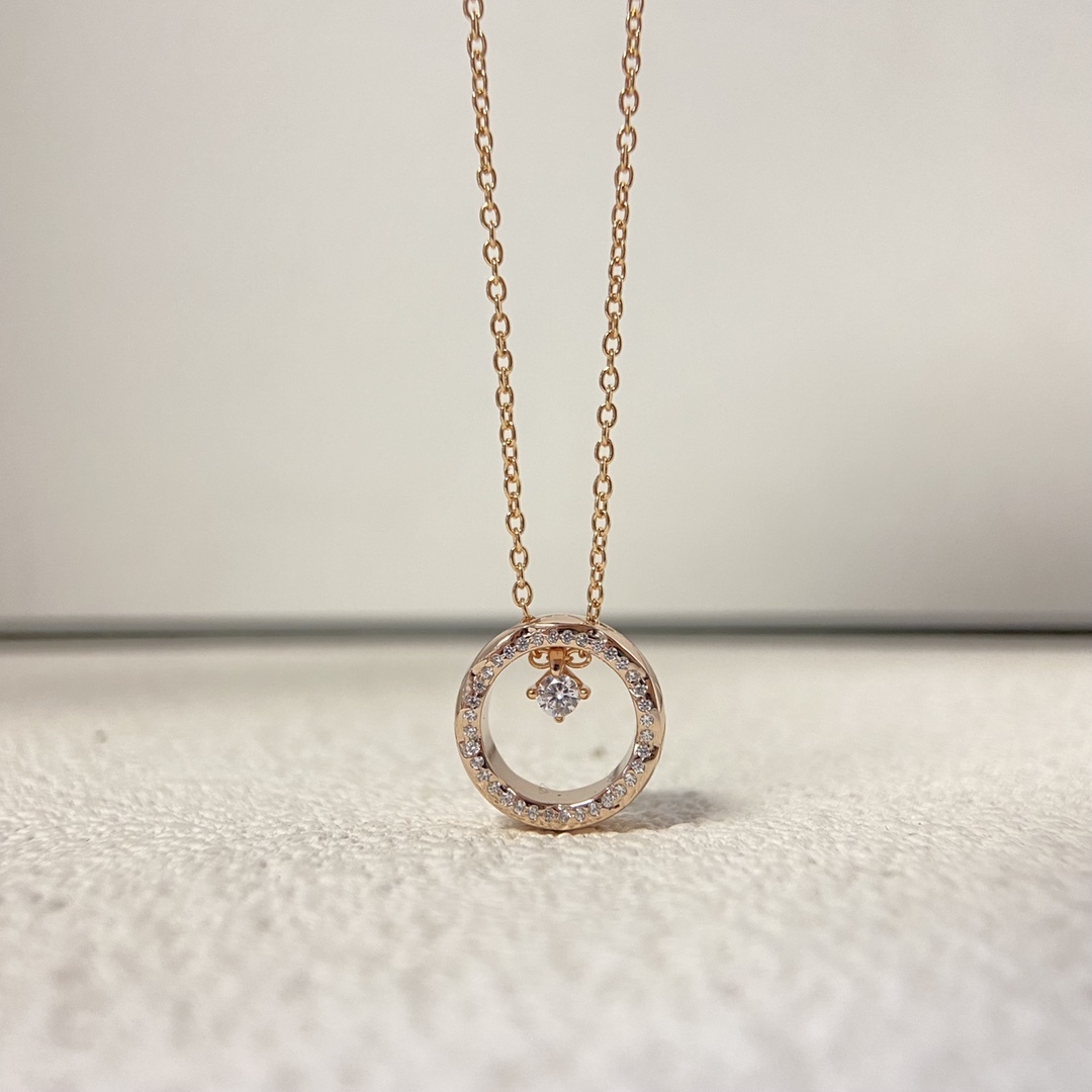 Chanel Rose Gold Logo-Accented Necklace 1038