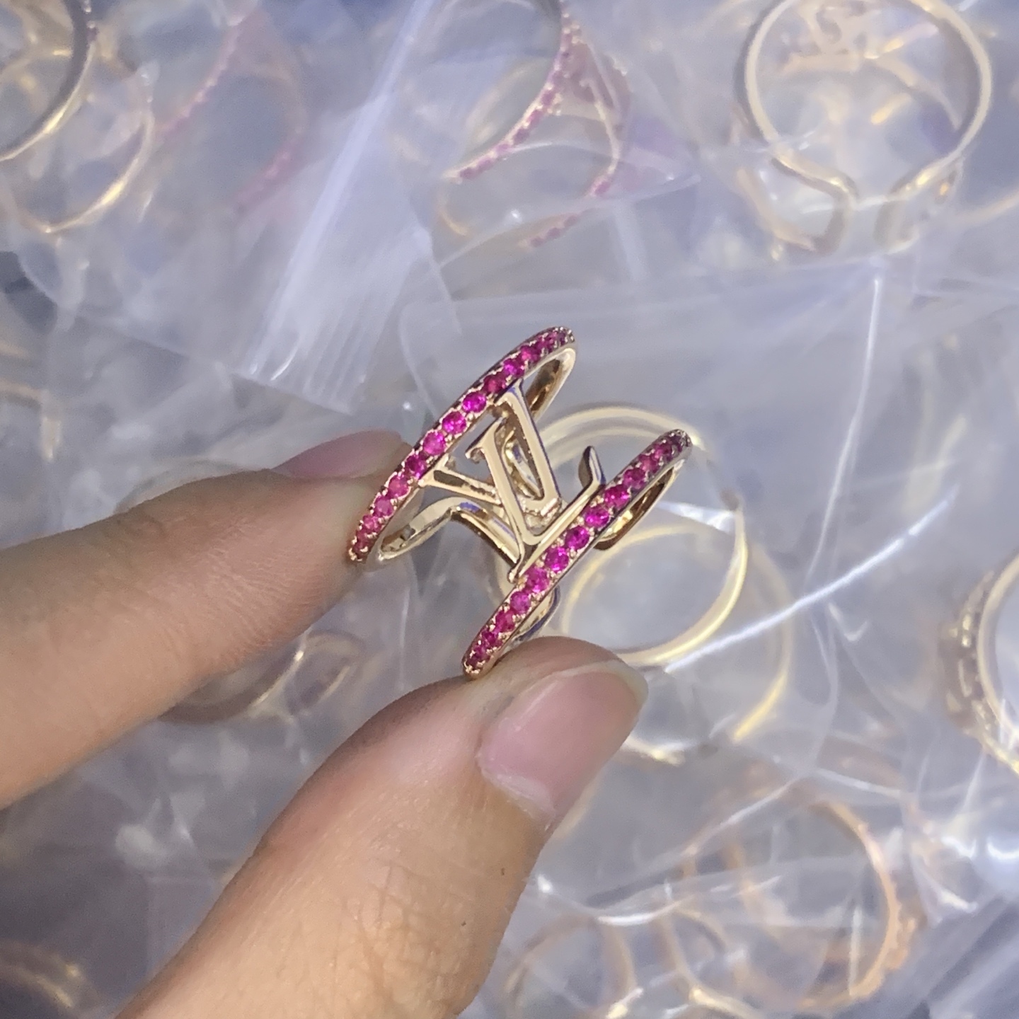 LV Rose Gold Vintage-Inspired Ring 1009